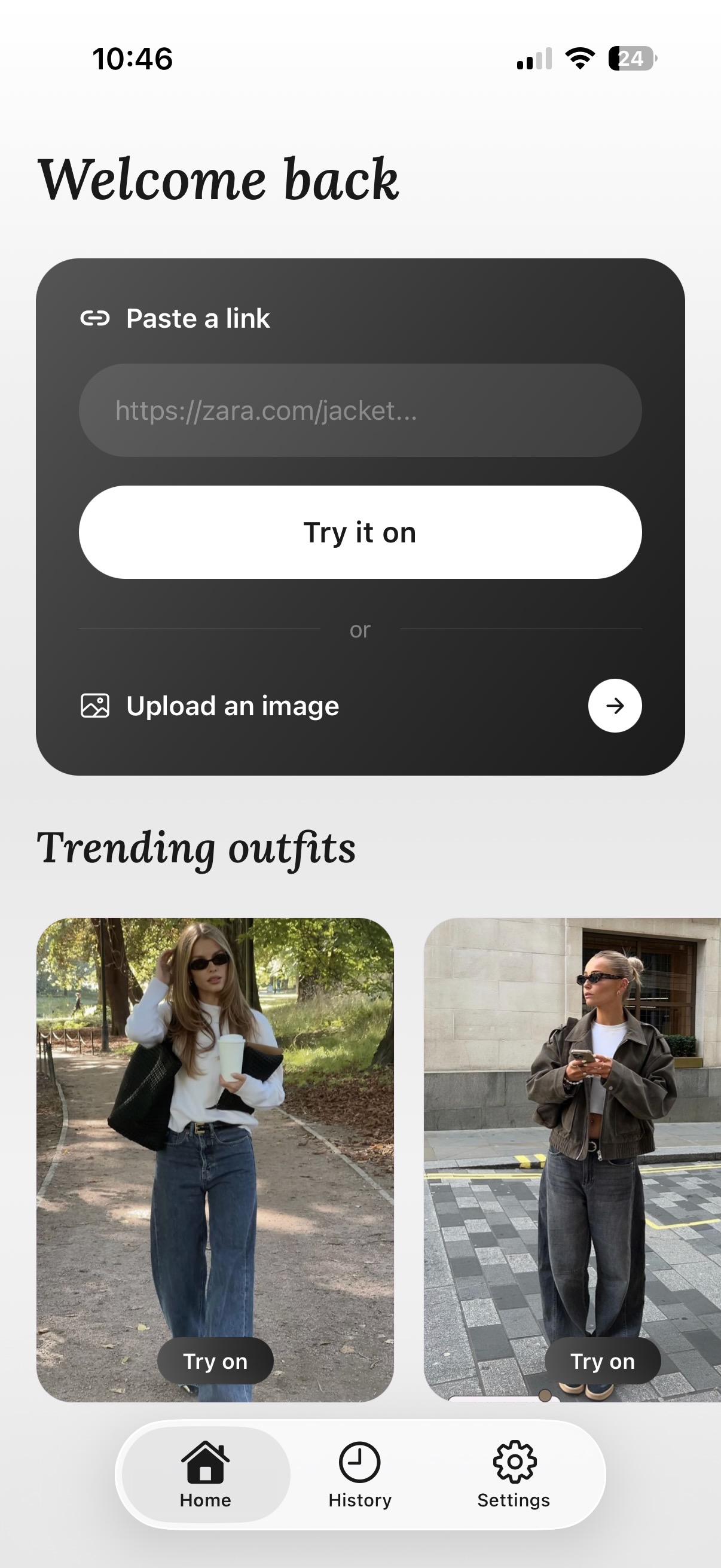 Fashion try-on app